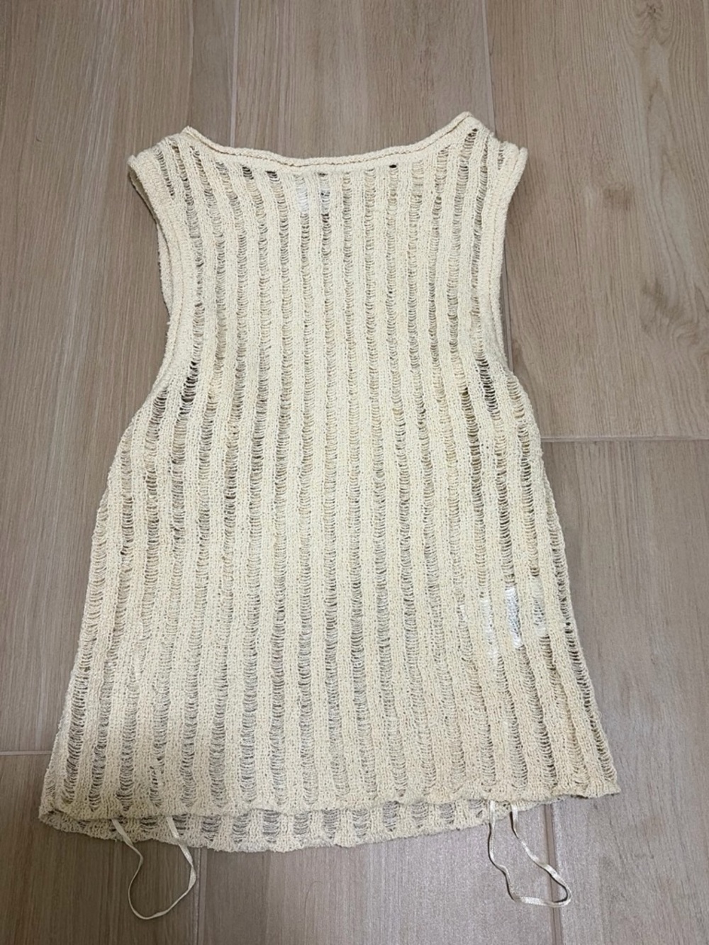Cream Knit Sleeveless Top